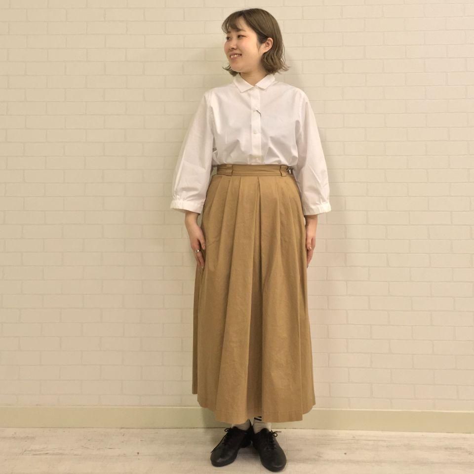 SARAHWEAR - Cotton Tencel インバーテッドプリーツスカート