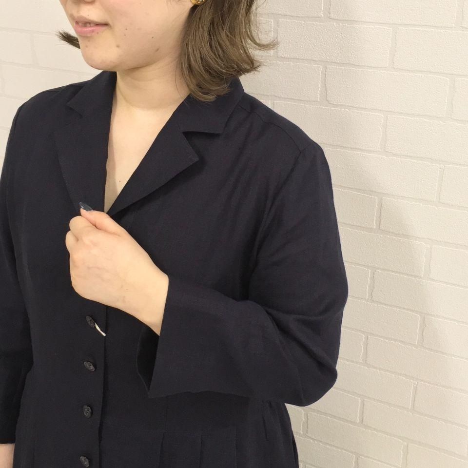 SARAHWEAR - Ellie リネンポプリンオープンカラードレス (C71107 SARAHWEAR - Ellie リネンポプリンオープンカラードレス (C71107