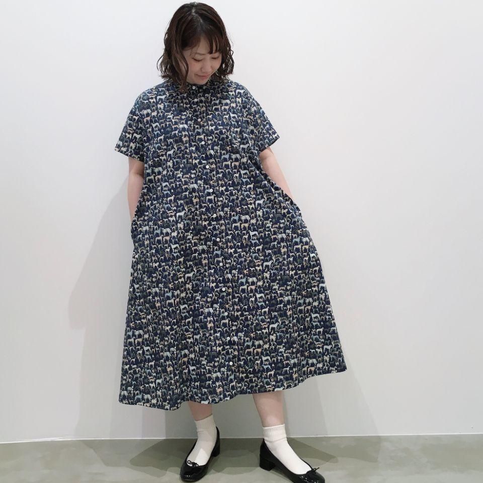 Parkes チビ衿シャツワンピース半袖 リバティコレクション Sheth Online Store シスオンラインストア Parkes チビ衿シャツワンピース半袖 リバティコレクション Sheth Online Store シスオンラインストア