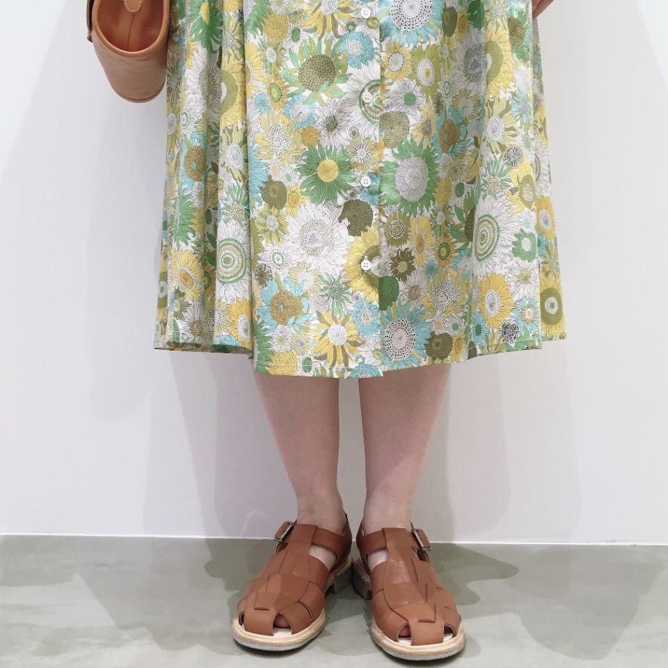 Parkes - チビ衿シャツワンピース半袖(リバティコレクション Parkes - チビ衿シャツワンピース半袖(リバティコレクション