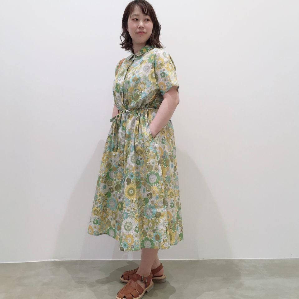 Parkes - チビ衿シャツワンピース半袖（リバティコレクション