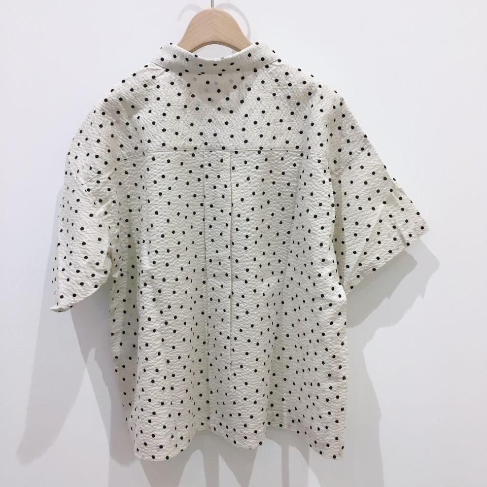 【美品】Rough and Swell ドット柄シャツ セール ラフアンドスウェル ポロシャツ 白 rough&swell G.D.C.