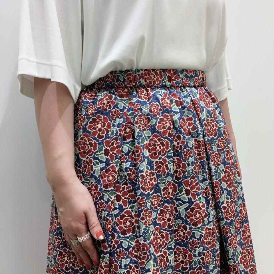 J.Sloane リバティ 花柄 ウエストギャザープリーツ イージースカート J.Sloane リバティ 花柄 ウエストギャザープリーツ イージー