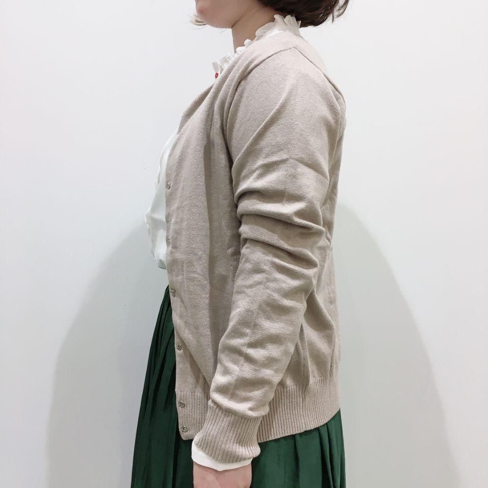 PONT DE CHALONS - コットンカシミヤ 刺繍釦クルーネック