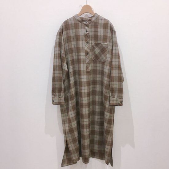 SARAHWEAR - ＜Charlotte＞ Wool Tartan Stand Collar Shirt Dress (C71126)