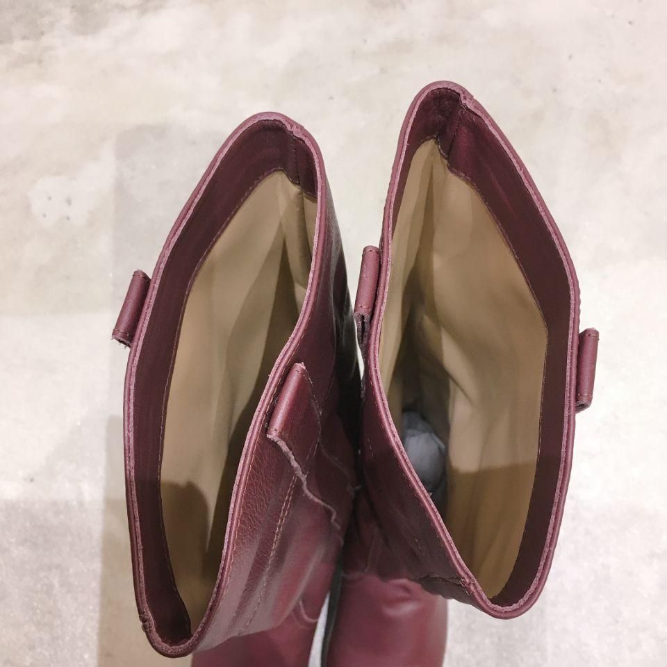FABIO RUSCONI - 表革 フラットソールロングブーツ(正規取扱品 FABIO RUSCONI - 表革 フラットソールロングブーツ(正規取扱品