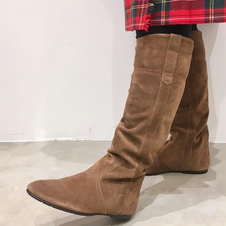 FABIO RUSCONI - ヌバック フラットソールロングブーツ(正規取扱品)デッドストック品 - Sheth Online Store - シスオンラインストア