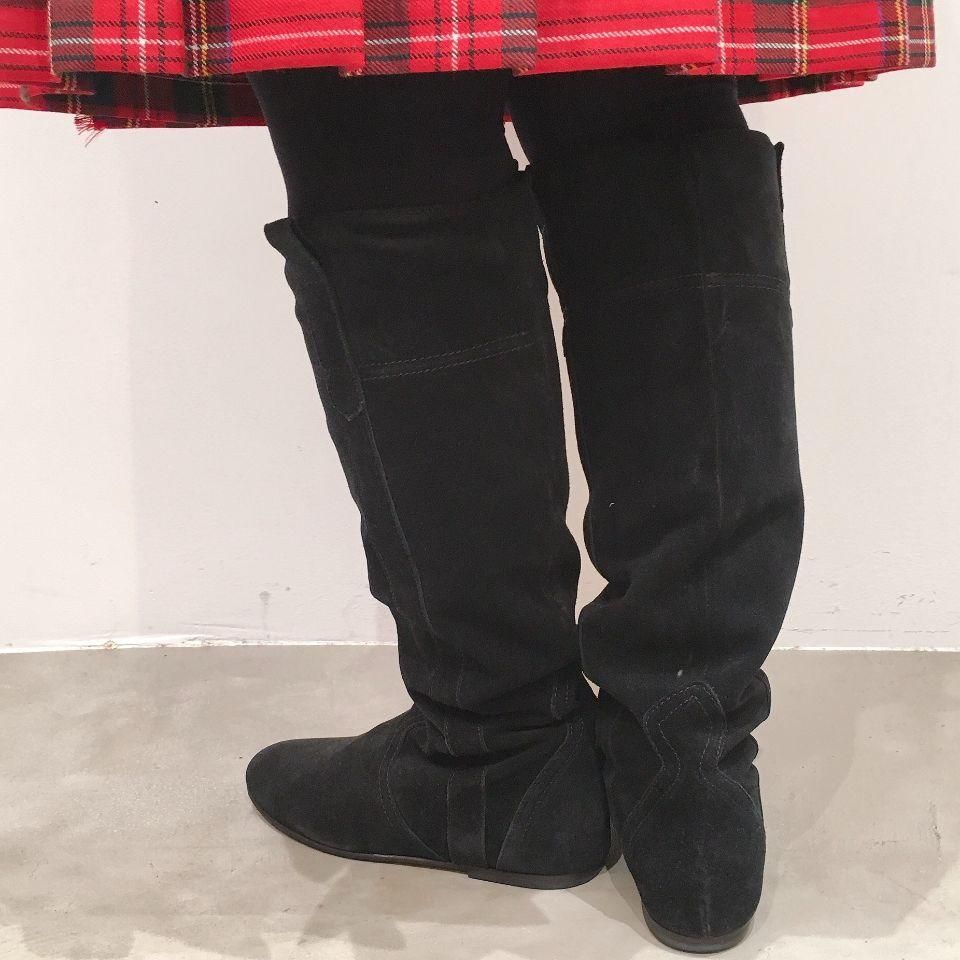 FABIO RUSCONI - ヌバック フラットソールロングブーツ(正規取扱品)デッドストック品 - Sheth Online Store - シスオンラインストア