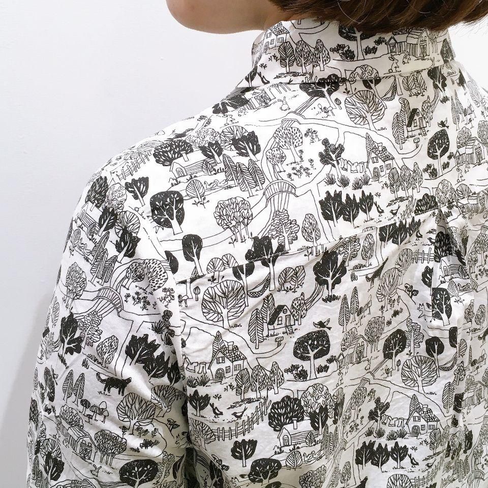 Parkes - 60sローン 森と動物プリントのブラウス - Sheth Online
