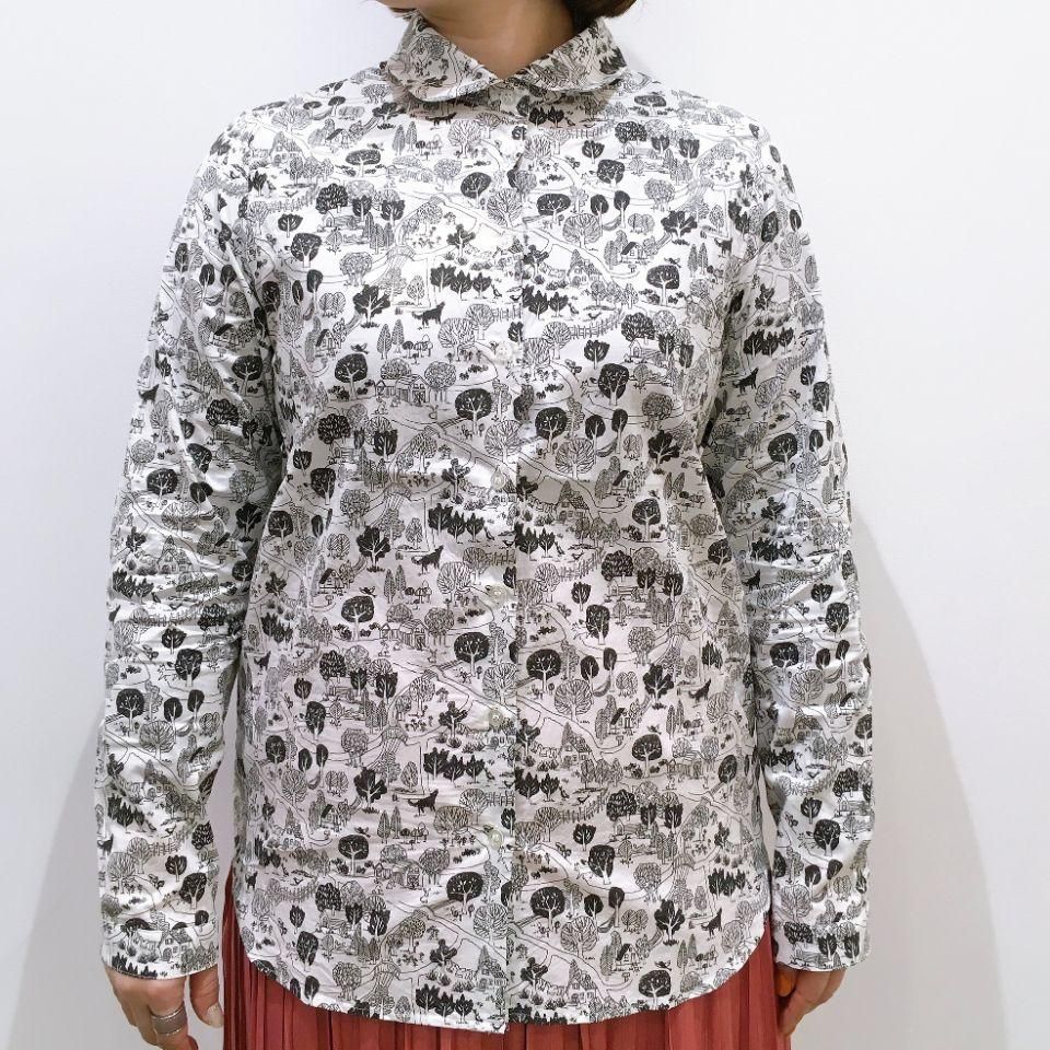 Parkes - 60sローン 森と動物プリントのブラウス - Sheth Online