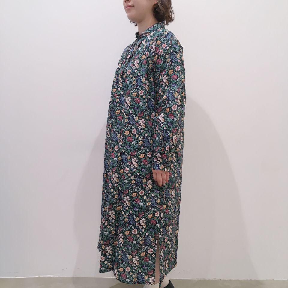Parkes - タナローン丸襟 タックのリバティシャツワンピース