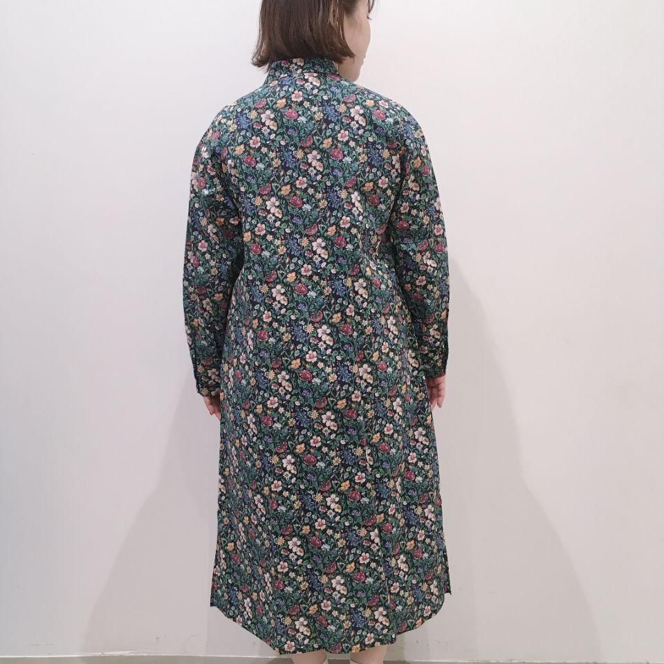Parkes リバティ　お花柄　ロング　シャツ　ワンピース Parkes リバティ お花柄 ロング シャツ ワンピース