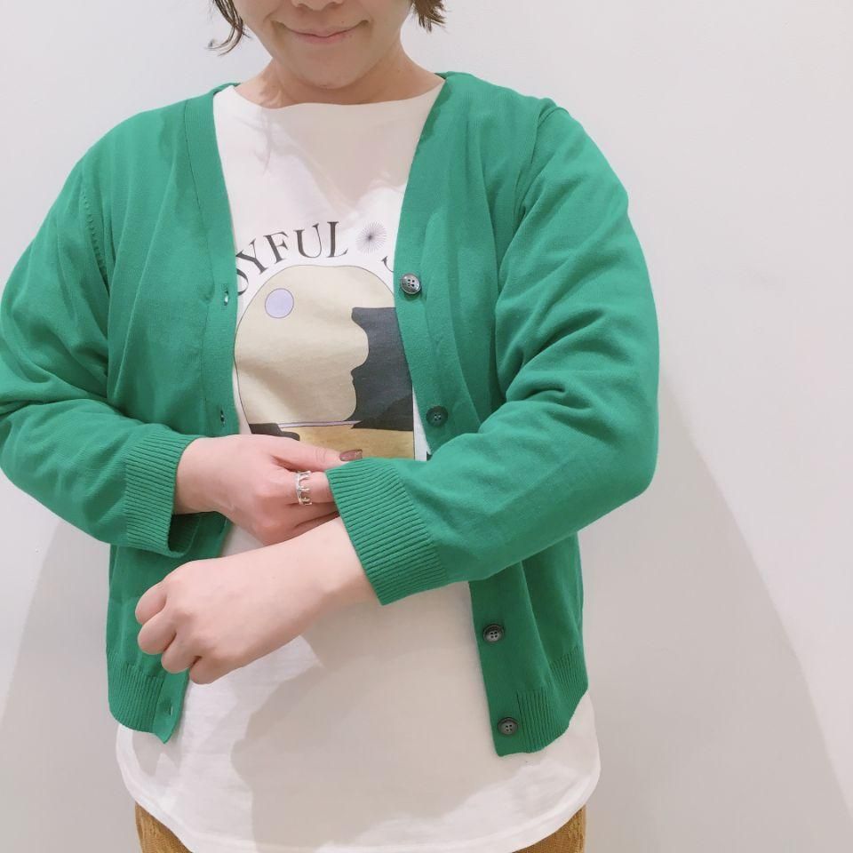 NOMBRE IMPAIR - 強撚コットン Vネックカーディガン - Sheth Online