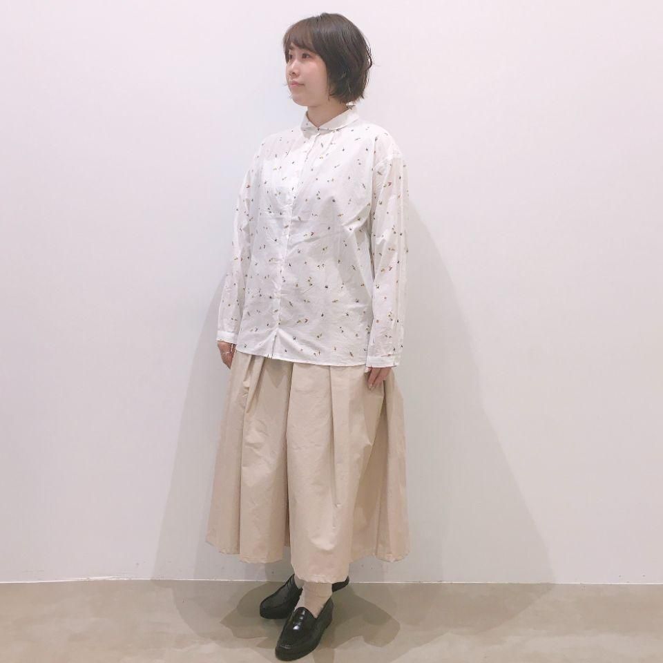 パークス PH2521020 60ローン 水兵さん柄 小丸襟 7分袖レギュラーシャツ レディース Parkes [メール便可] parkes パークス PH2521020 60ローン 水兵さん柄 小丸襟 7分袖