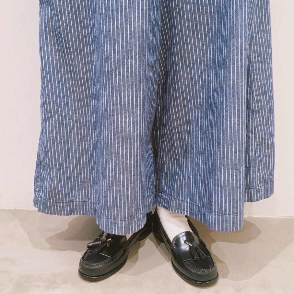 SARAHWEAR - ヒッコリー素材のサロペットパンツ(C16044 SARAHWEAR - ヒッコリー素材のサロペットパンツ(C16044