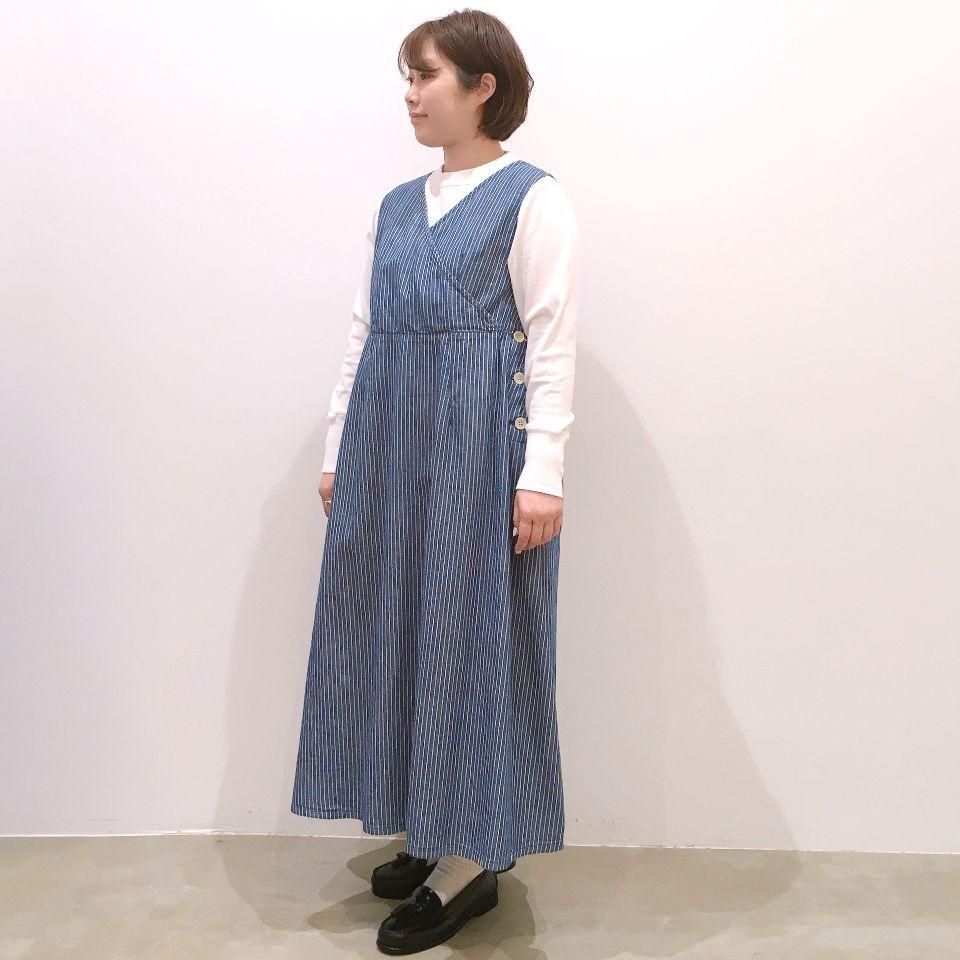 SARAHWEAR - ヒッコリー素材のジャンパースカート（C4218