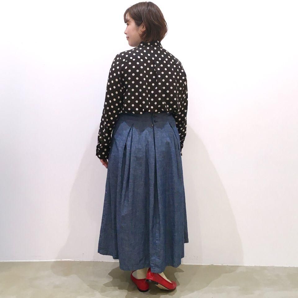 SARAHWEAR - Megumi インディゴシャンブレー タックスカート