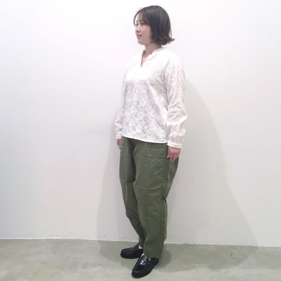 NOMBRE IMPAIR - ボタニカル刺繍 スキッパーブラウス - Sheth