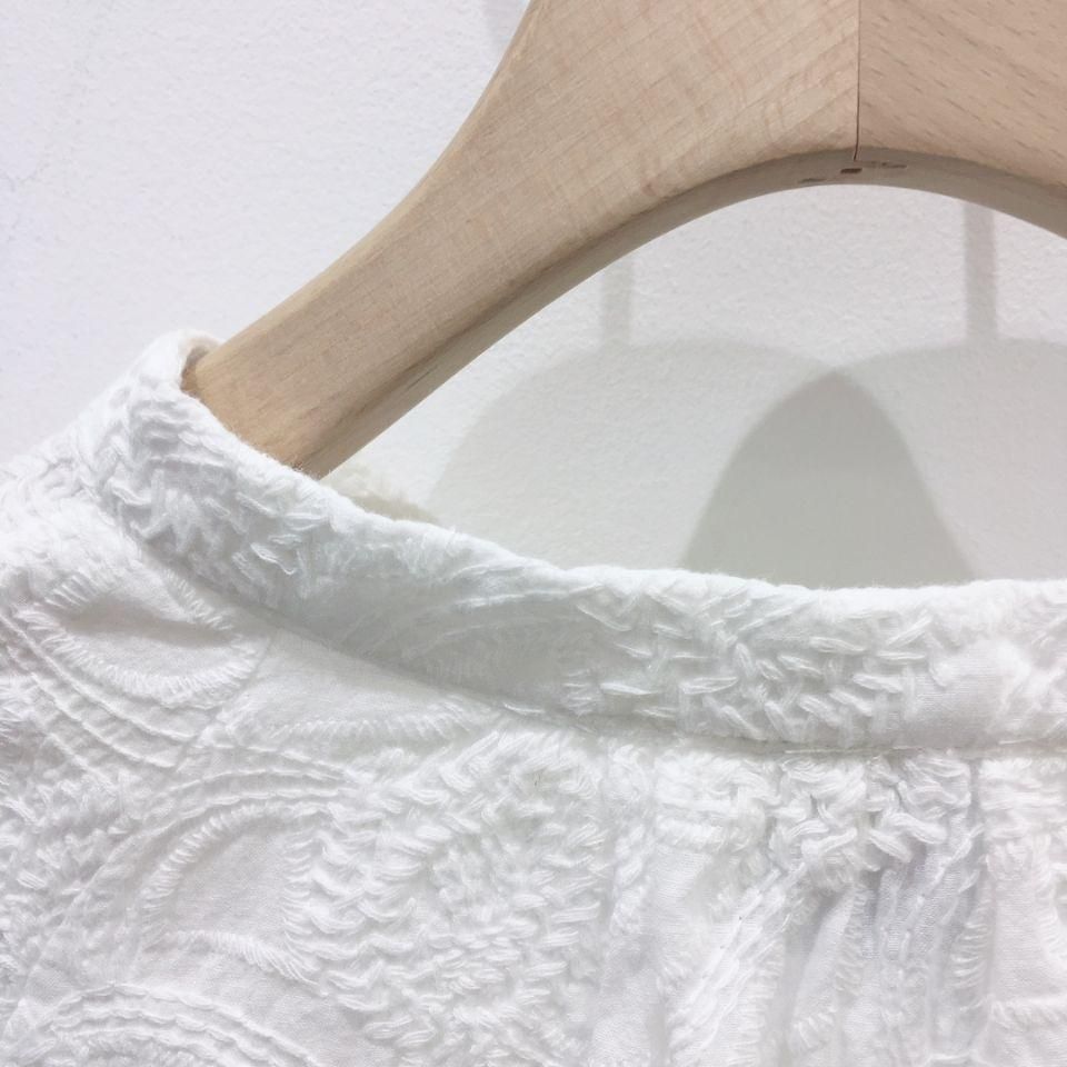 NOMBRE IMPAIR - ボタニカル刺繍 スキッパーブラウス - Sheth
