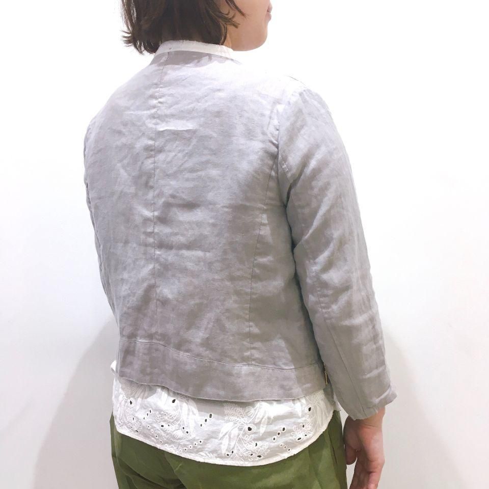 NOMBRE IMPAIR - フレンチリネン ノーカラーブルゾン - Sheth Online