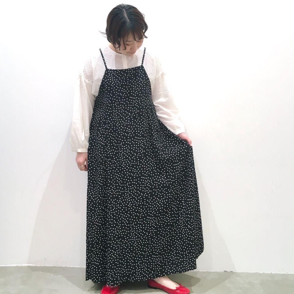 ronron ドット ワンピース Cornet ローン四角ドットプリントワンピース（nop de nod）の