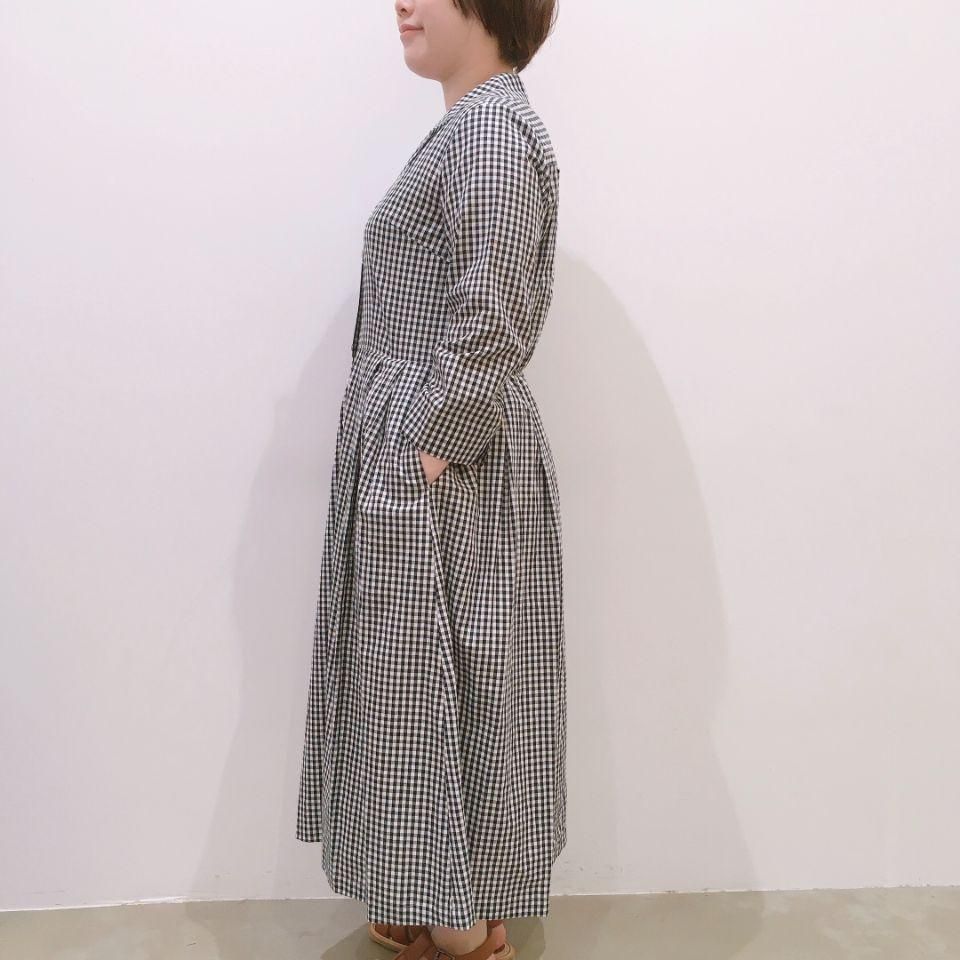 SARAHWEAR - ギンガムチェック オープンカラードレス<Ellie SARAHWEAR - ギンガムチェック オープンカラードレス<Ellie