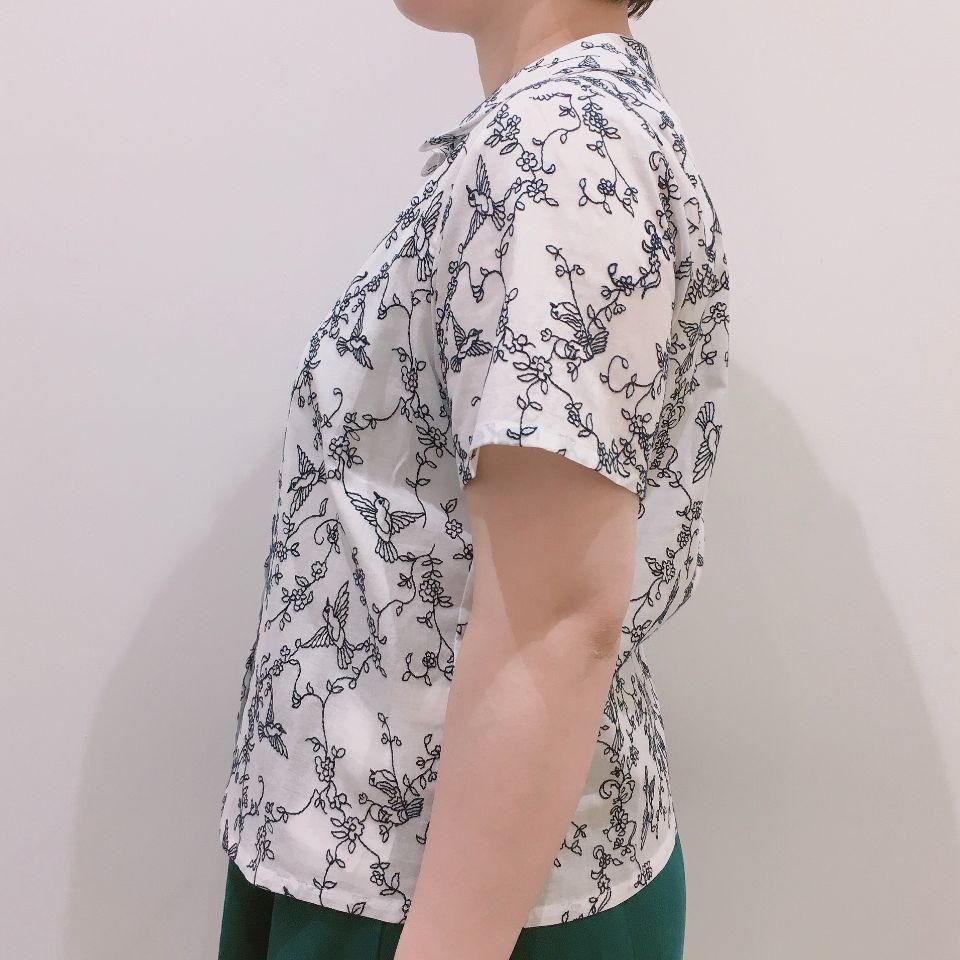 SARAHWEAR - Indian Embroidery インド刺繍の丸襟ブラウス(C52772