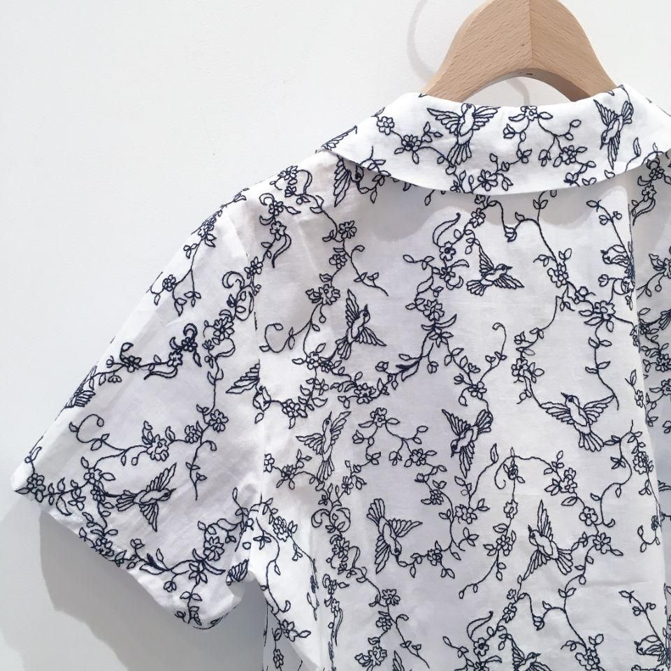 SARAHWEAR - Indian Embroidery インド刺繍の丸襟ブラウス(C52772