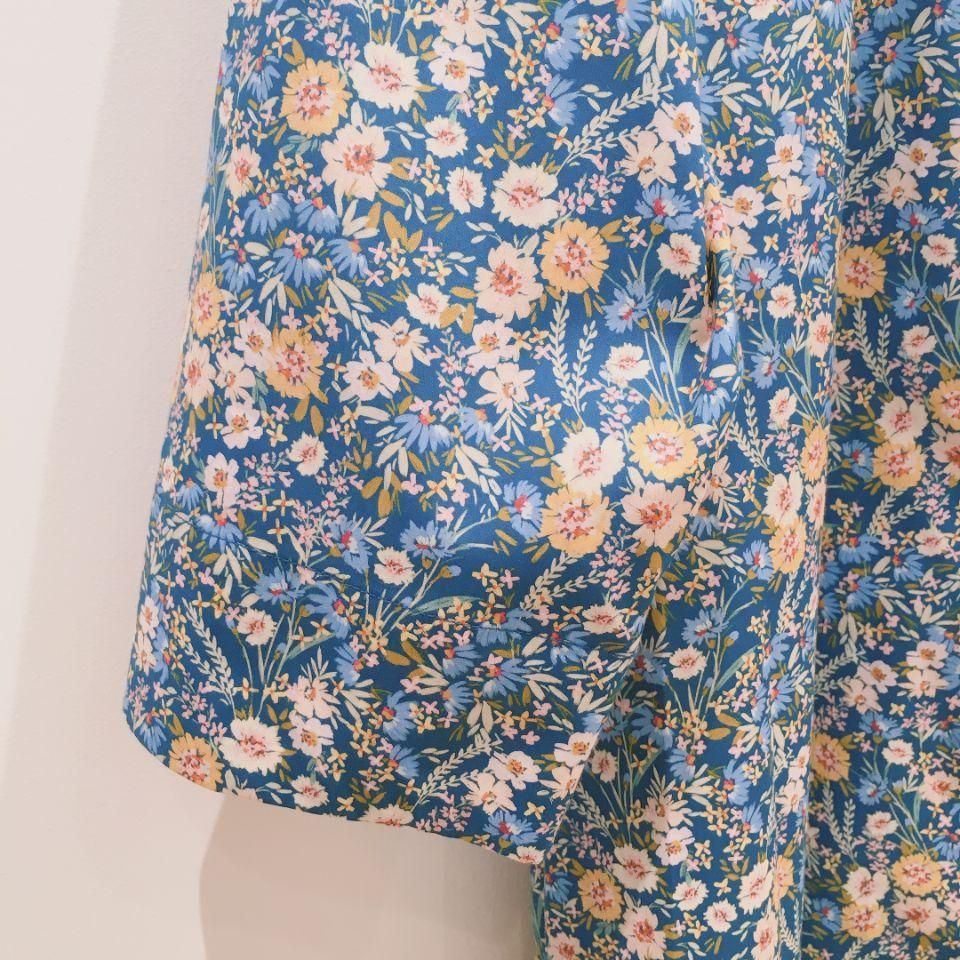 parkes／日本製ウェルベック リバティ タナローンノーカラーシャツワンピース Parkes - シャツワンピース（リバティコレクション） - Sheth