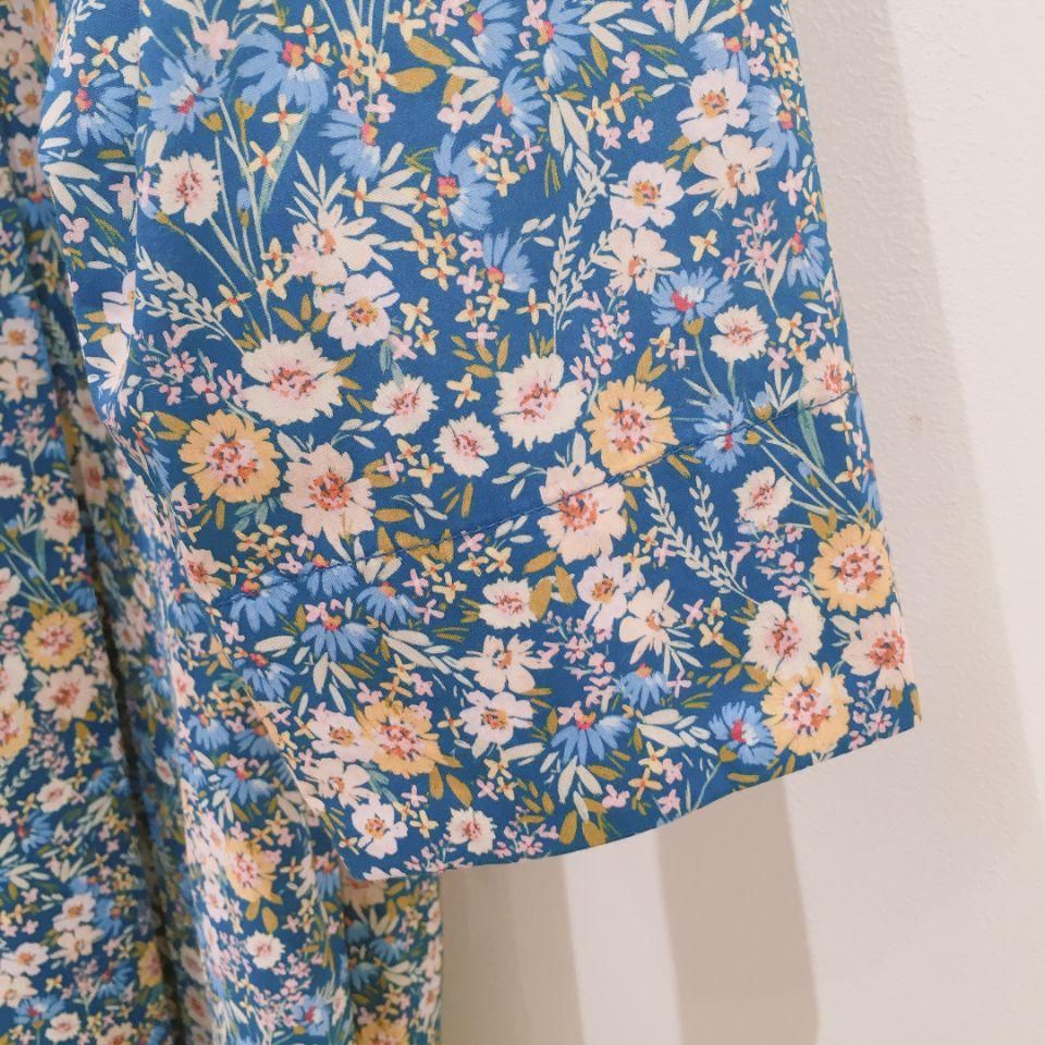 Parkes リバティ　お花柄　ロング　シャツ　ワンピース Parkes - シャツワンピース（リバティコレクション） - Sheth
