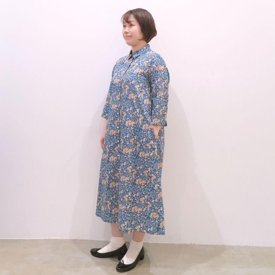 Parkes リバティ　お花柄　ロング　シャツ　ワンピース Parkes - シャツワンピース（リバティコレクション） - Sheth