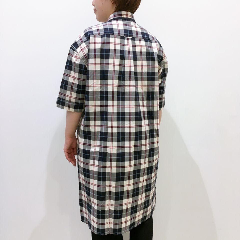 美品フレッドペリー PANELLED WOVEN SHIRT DRESS FRED PERRY（フレッドペリー）の「Sheer Knit Paneled Shirt