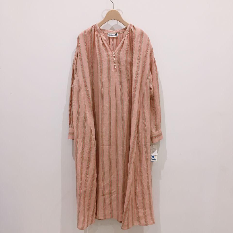 Michel beaudouin - リネンストライプ スキッパーワンピース（MB