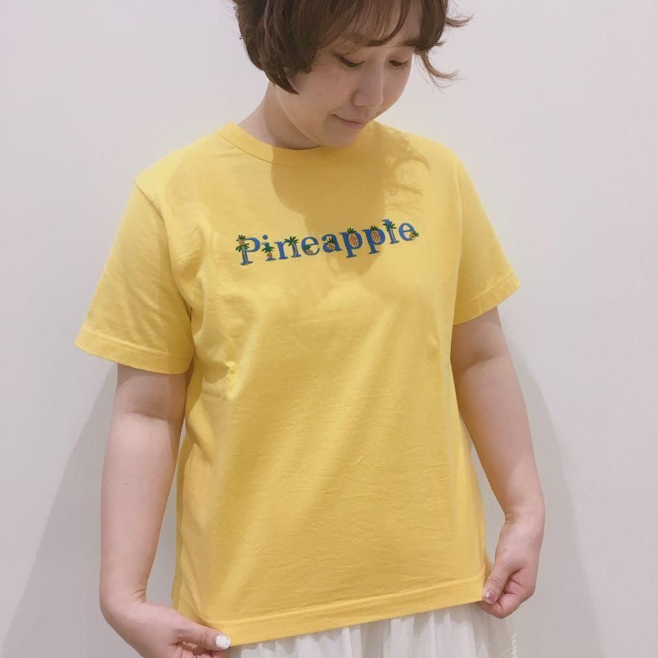 CHILD WOMAN - 40/2天竺 Pineapple/Flower 刺繍Tシャツ