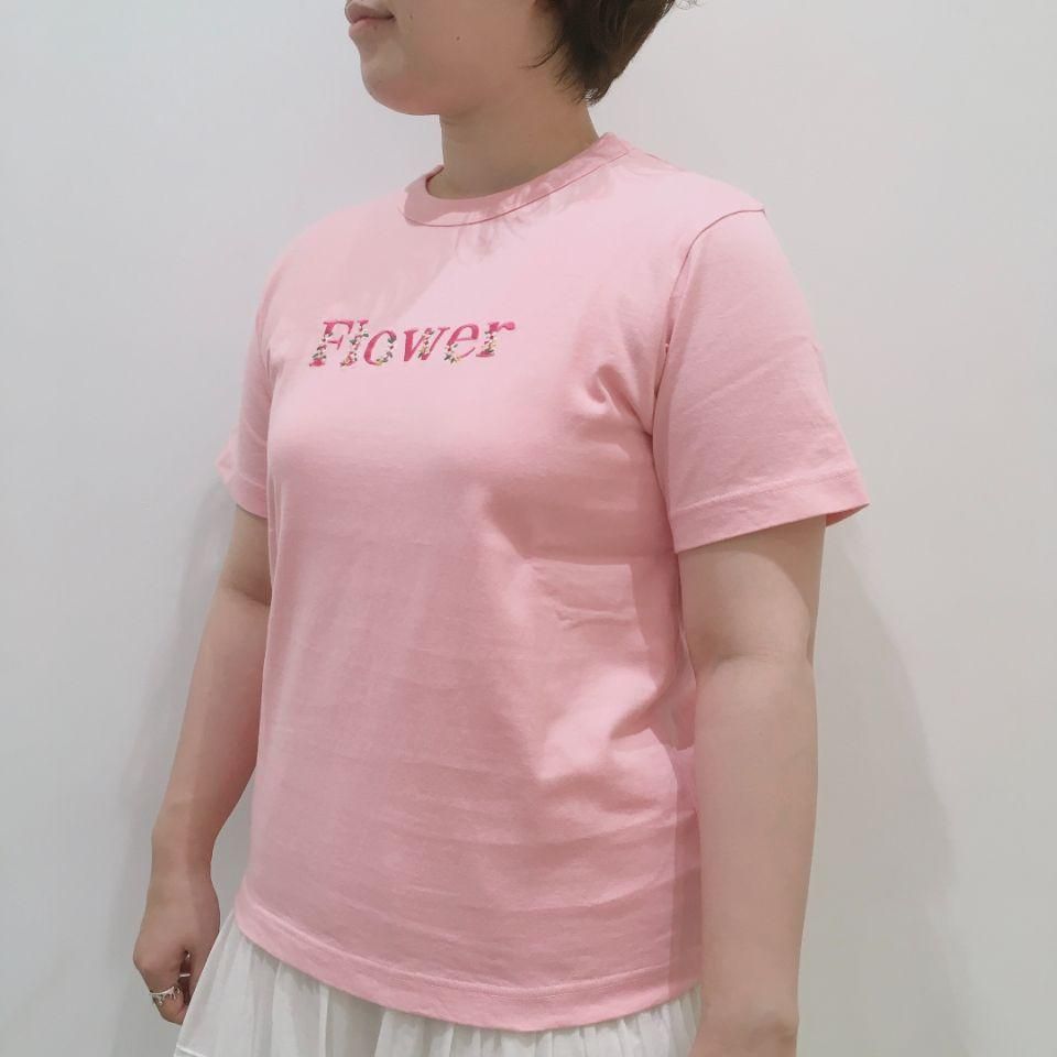 CPフラワー刺繍カットソーmuveilトップスTシャツ40白