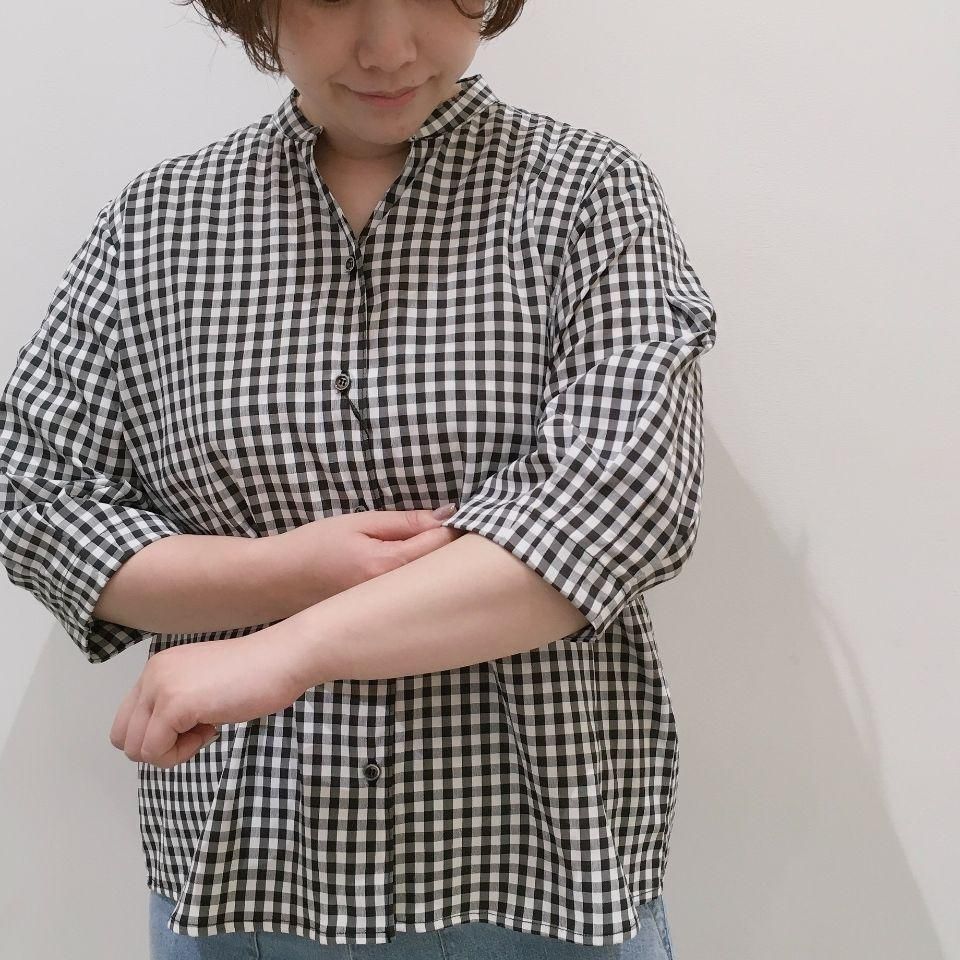 NOMBRE IMPAIR - ギンガムチェック ショート丈ブラウス - Sheth NOMBRE IMPAIR - ギンガムチェック ショート丈ブラウス - Sheth