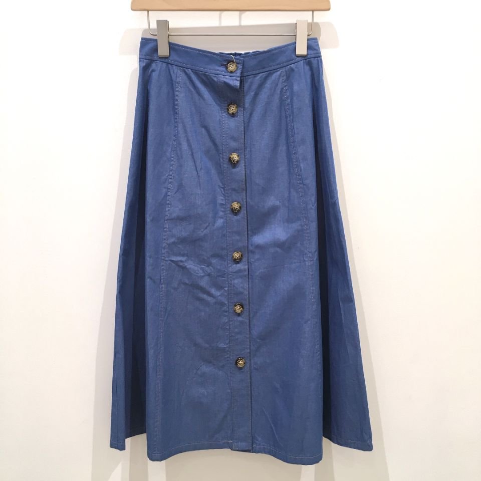 Le minor - コンパクトヤーン高密度ダンガリーサンフォ加工のAラインスカート（EL17208）