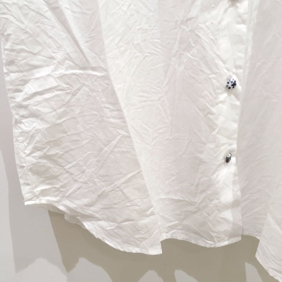 Parkes - 60ローン プチ丸襟半袖のリバティ釦シャツ