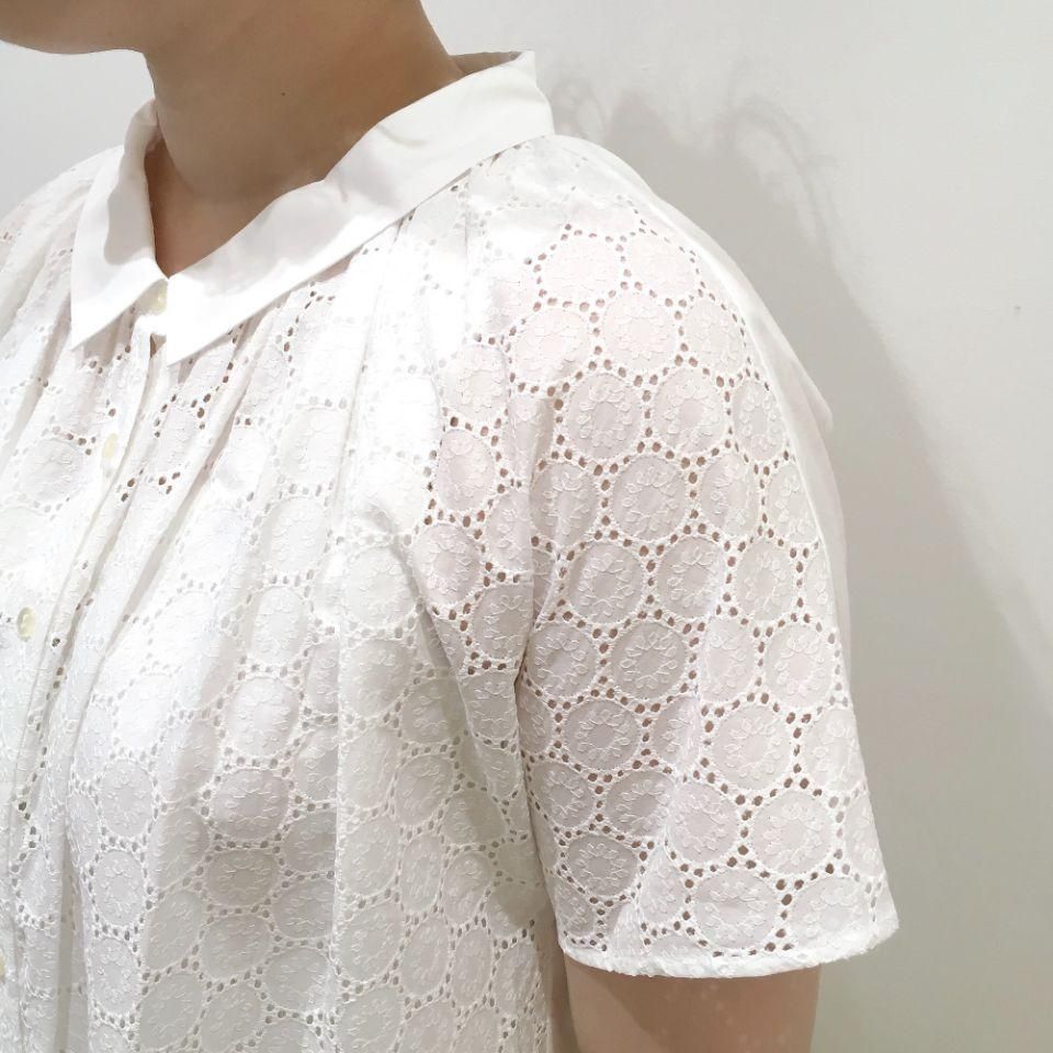 J.sloane - 60s前身頃ローンレース 半袖ブラウス - Sheth Online