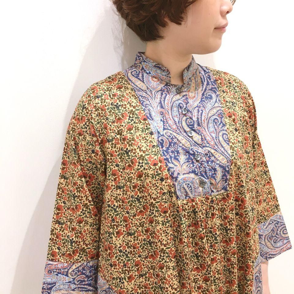 新品タグ付き！ Sarah リバティワンピース SARAHWEAR - ＜Tomoyo＞パッチワークワンピース リバティ
