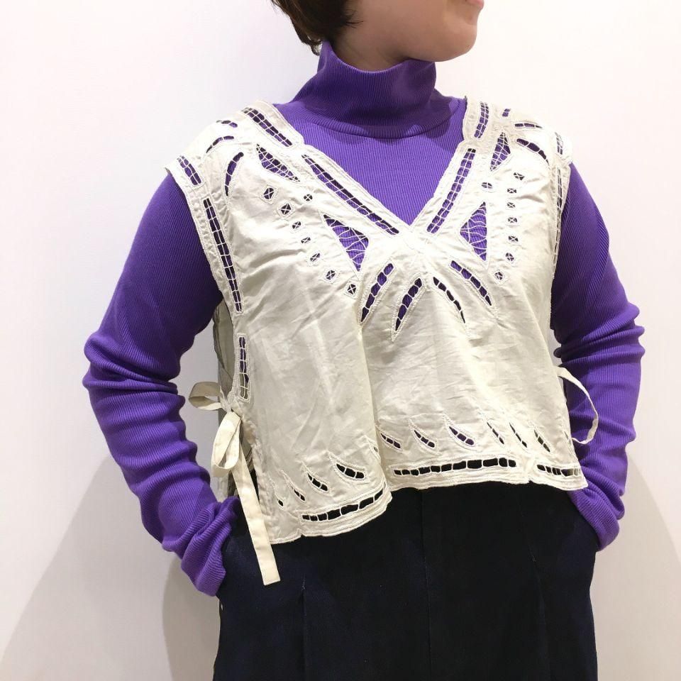 NOMBRE IMPAIR - インドネシア刺繍 ビブ付き ロングシャツ