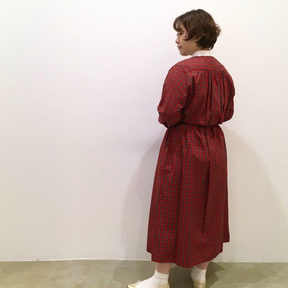 CHILD WOMAN - ギザタータンチェックブロード クレリックシャツ
