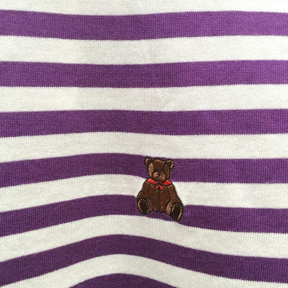 CHILD WOMAN - 40/2ボーダーシルケットくま刺繍Tシャツ CHILD WOMAN - 40/2ボーダーシルケットくま刺繍Tシャツ