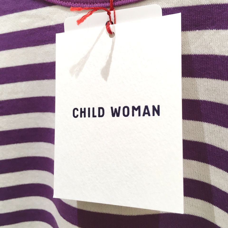 CHILD WOMAN - 40/2ボーダーシルケットくま刺繍Ｔシャツ（0101CT011221）（正規取扱品）