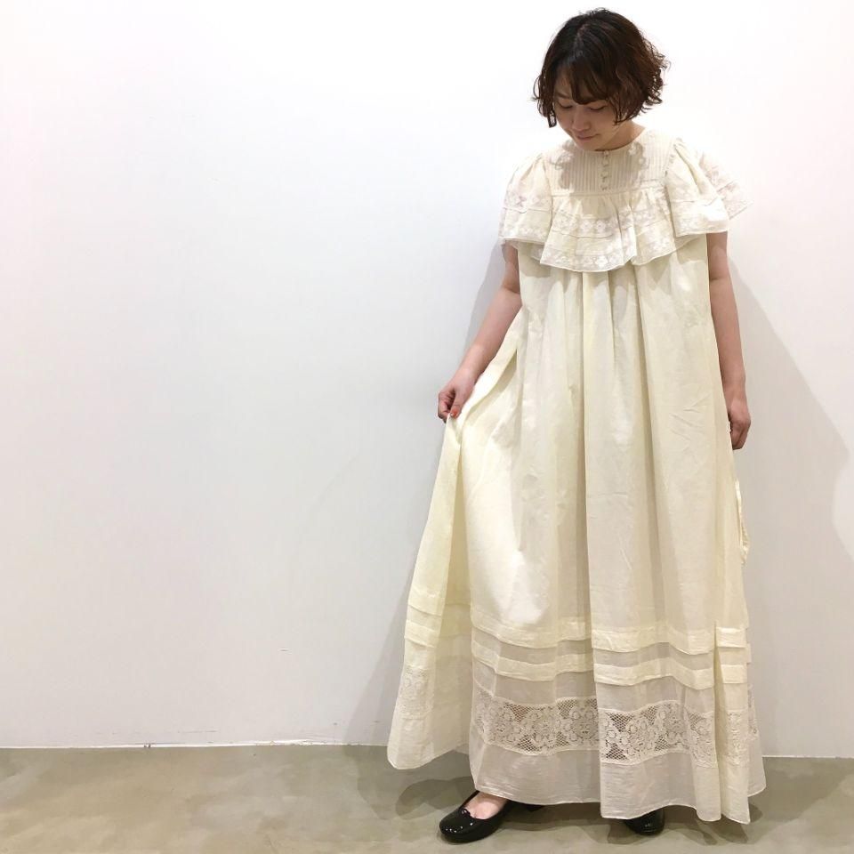 CHILD WOMAN - ＜Dot and Stripes＞コットンボイル×マニーレース フリル袖  ピンタックワンピース（1101OP007221）（正規取扱品） - Sheth Online Store - シスオンラインストア