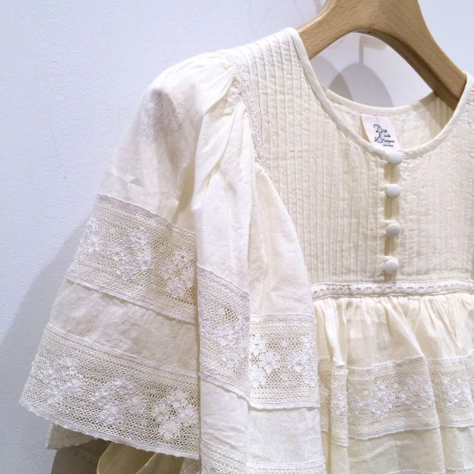CHILD WOMAN - <Dot and Stripes>コットンボイル×マニーレース CHILD WOMAN - <Dot and Stripes>コットンボイル×マニーレース
