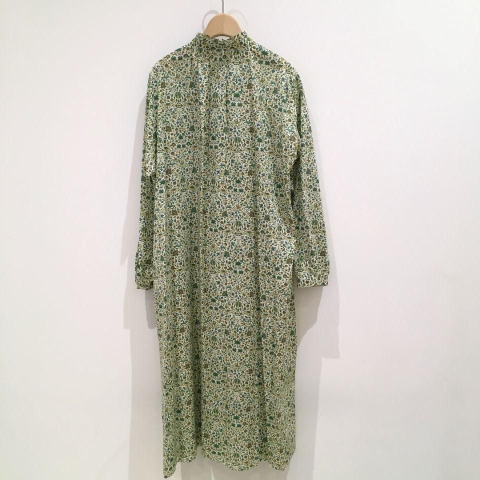 Parkes - スタンドフリル シャツワンピース （リバティ