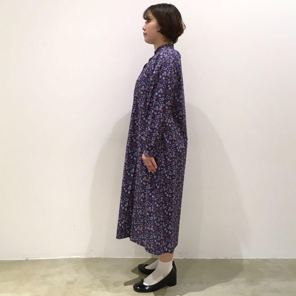 Parkes - スタンドフリル シャツワンピース （リバティ