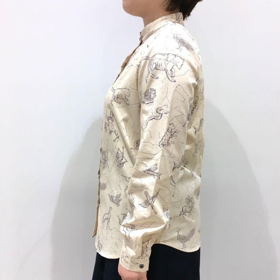Parkes - 40/ブロード スタンドカラー 星座柄シャツ - Sheth Online