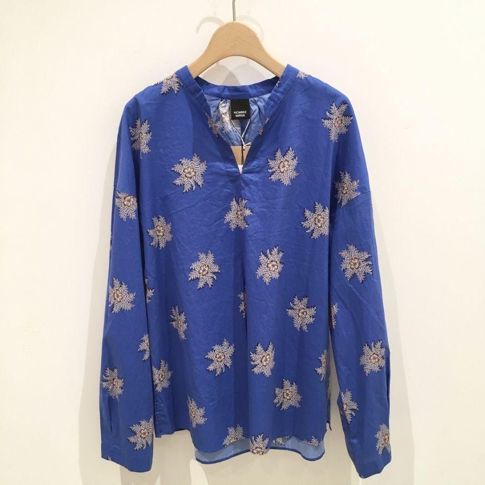 NOMBRE IMPAIR - リバティフラワープリント スキッパーブラウス